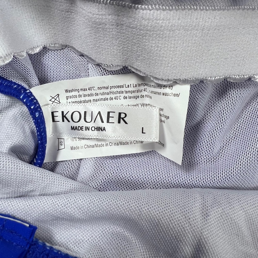 Ekouaer Womens Royal Blue Ruched One Piece Swimsuit Padded Sweetheart Size L NEW - Picture 8 of 11